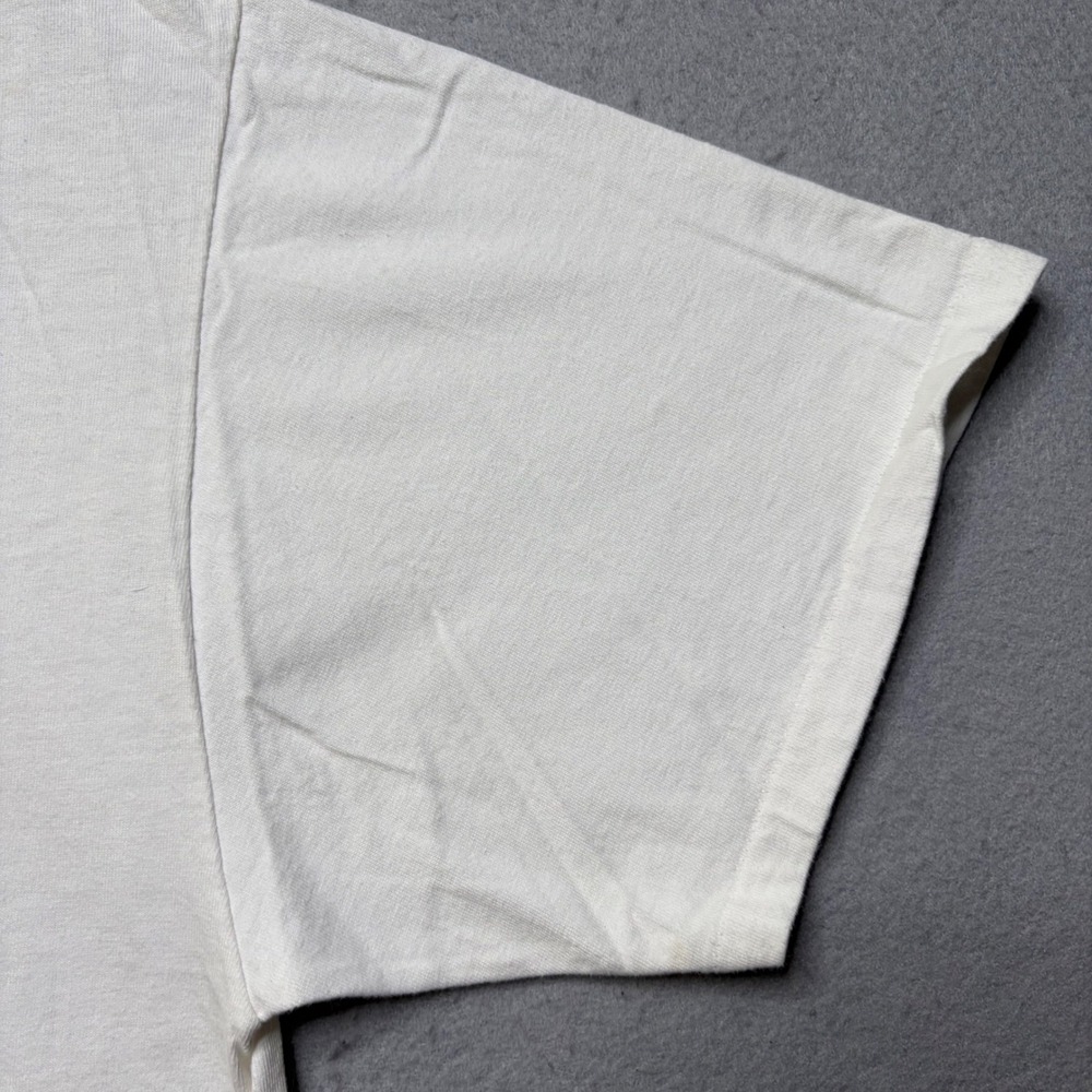 Hanes Beefy-T T-Shirt Mens XL White BandWidth Vintage 90s Rare Art Graphic Tee - Picture 6 of 13